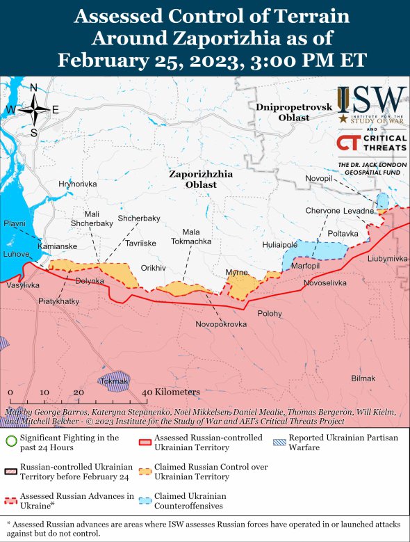 Карта боевых действий на юге Украины