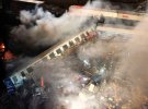После столкновения поездов в Греции несколько вагонов сошли с рельсов и загорелись