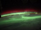В NASA показали зеленое полярное сияние из космоса