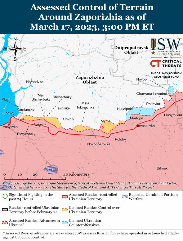 Російські війська на півдні Запоріжжя готуються до оборонної операції