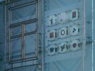 Керамическое панно в артинсталляции Славы Балбека на украинской антарктической станции "Академик Вернадский" - справа в верхнем ряду
