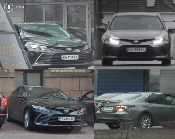 Чотири седани Toyota Camry