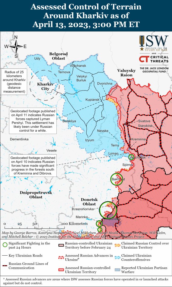 Карта бойових дій в Україні від американських аналітиків