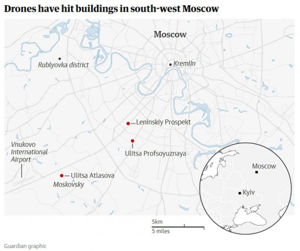 Місця в Москві, куди влучили дрони 