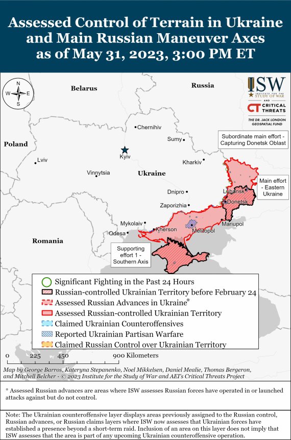 Карта боевых действий в Украине от американских аналитиков