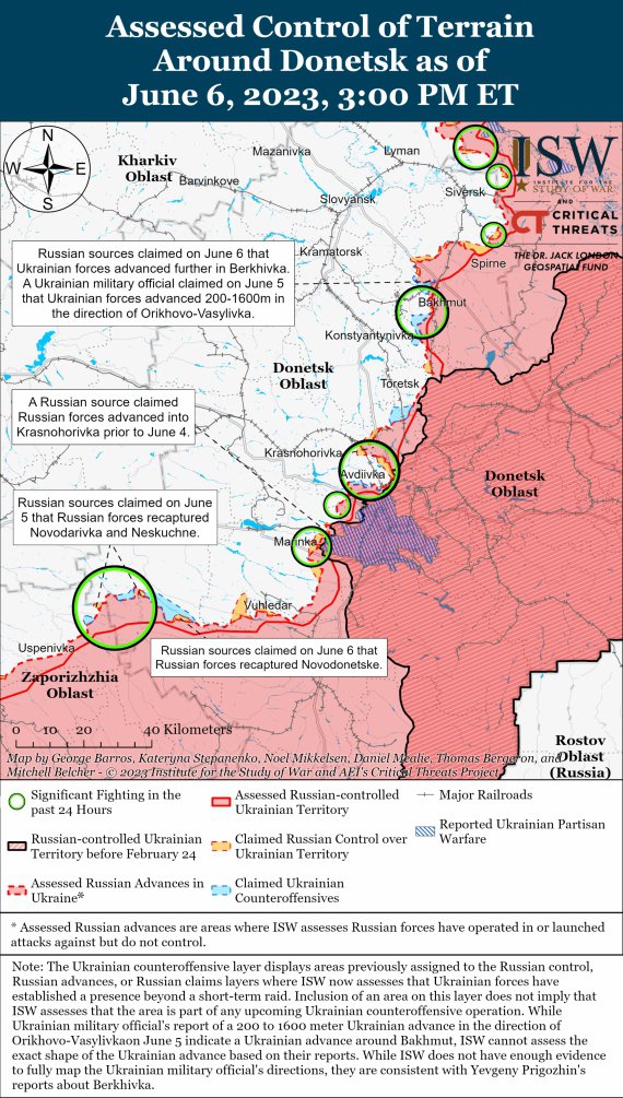 Карта бойових дій в Україні від американських аналітиків
