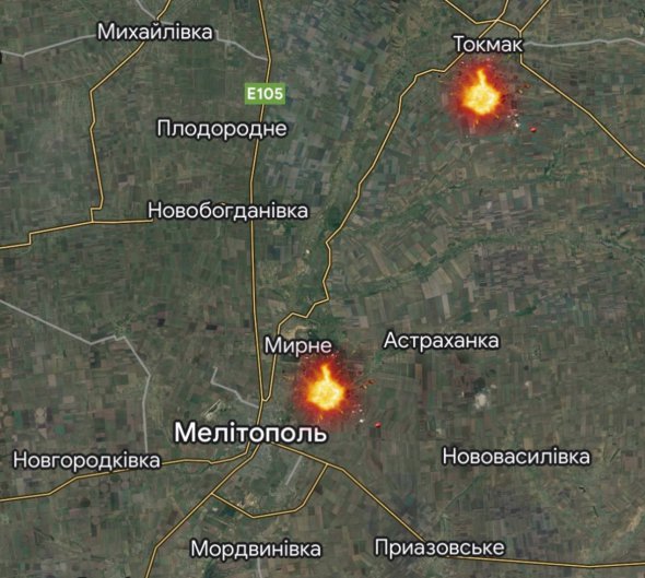 В Запорожской области раздались взрывы на базах российских окупантов