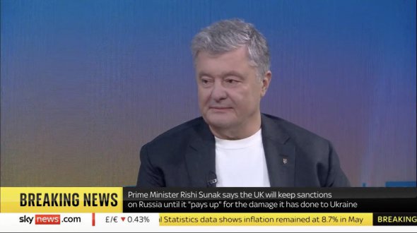 Порошенко в Лондоні під час інтерв’ю британському телеканалу Sky News