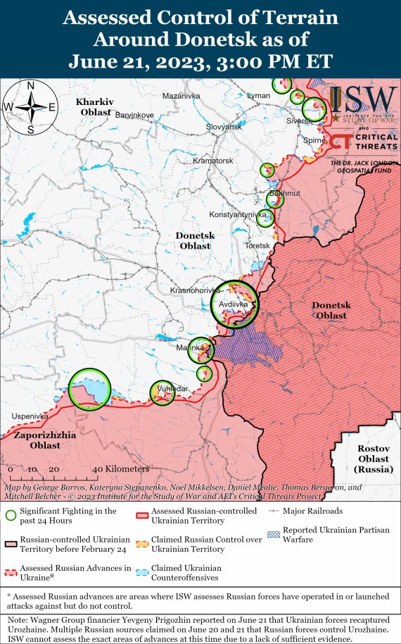 Карта бойових дій в Україні від американських аналітиків