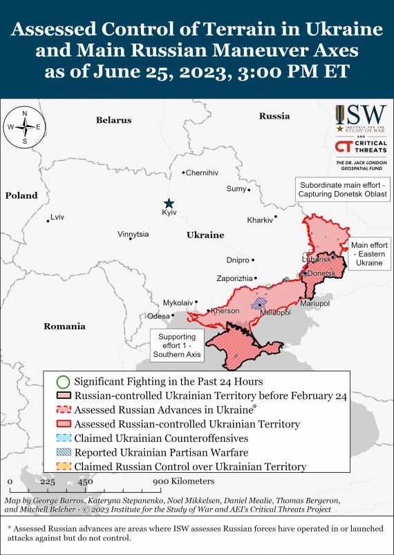  Карта бойових дій в Україні від американських аналітиків 