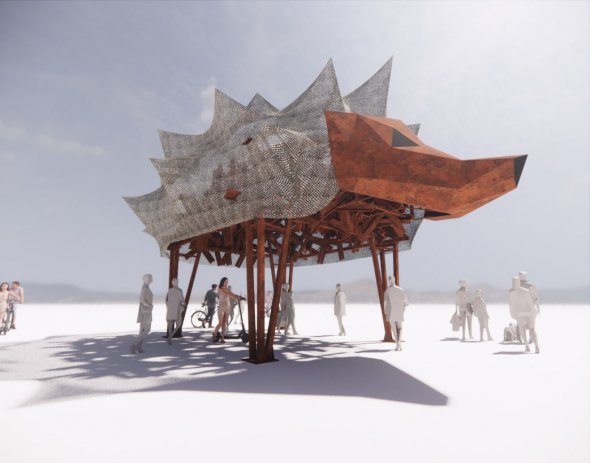 Протитаноквий їжак на Burning Man