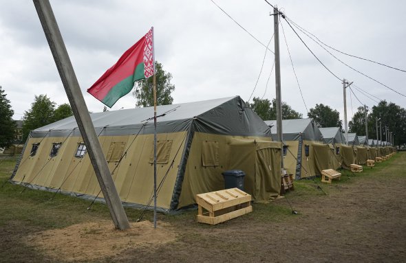 Военный лагерь для наемников ППК «Вагнер» в селе Цель, в 90 км южнее Минска, 7 июля 