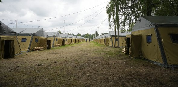 Военный лагерь для наемников ППК «Вагнер» в селе Цель, в 90 км южнее Минска, 7 июля 