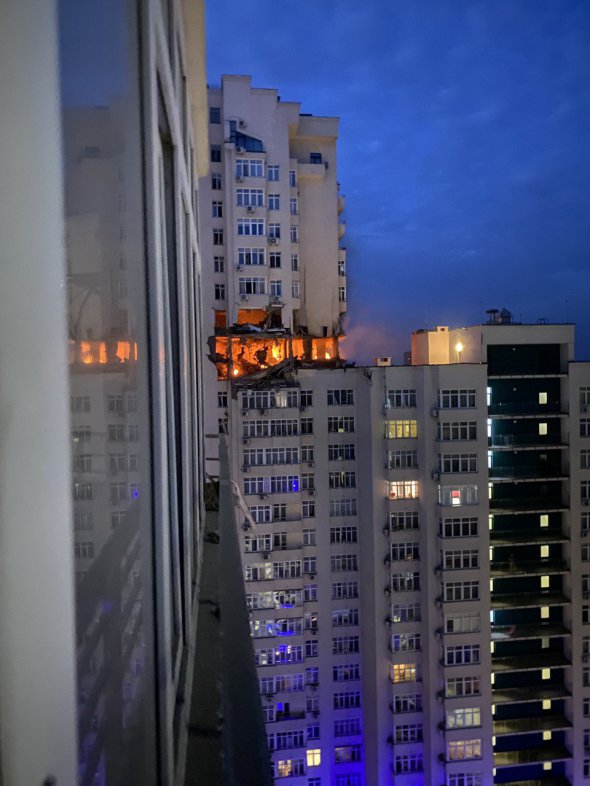 Разрушенный дом в ЖК "Династия" сразу после взрыва