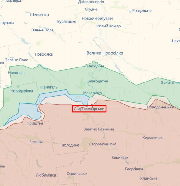 Українські військові звільнили від російських окупантів село Старомайорське у Донецькій області