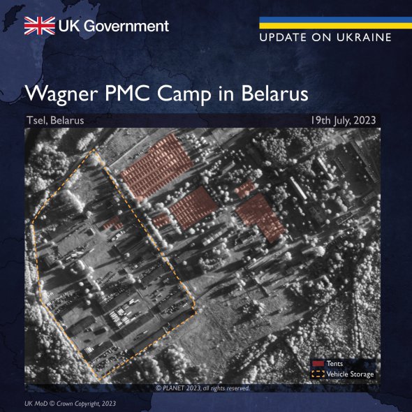 Міністерство оборони Великої Британії показало табір "вагнерівців" у Білорусі