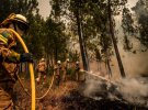 Пожарные в Португалии борются с лесными пожарами