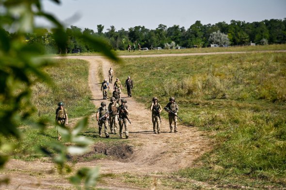 Украинские военные во время учений на запорожском направлении