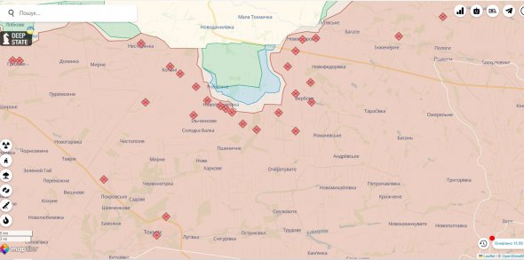 Карта боевых действий возле Роботиного 