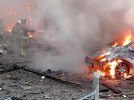 От российской ракетной атаки на станции техобслуживания произошел пожар