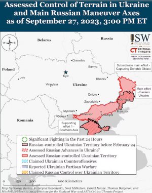 Ситуація на фронті в Україні, за даними Інституту вивчення війни 