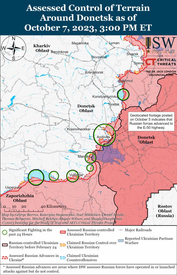 Карта бойових дій у Донецькій області