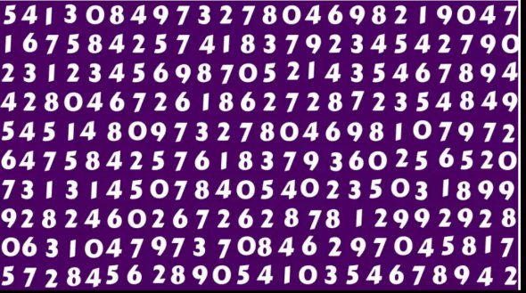 Оптическая иллюзия: на разгадку цифровой головоломки дали 10 секунд, чтобы найти число 8477