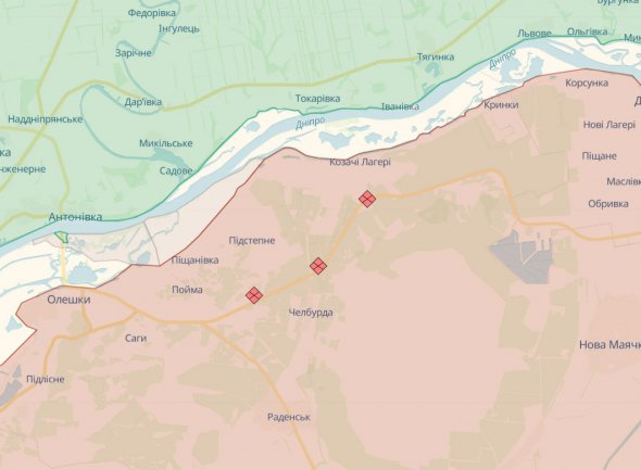 Українські війська проводять операції на лівобережжі Херсонської області