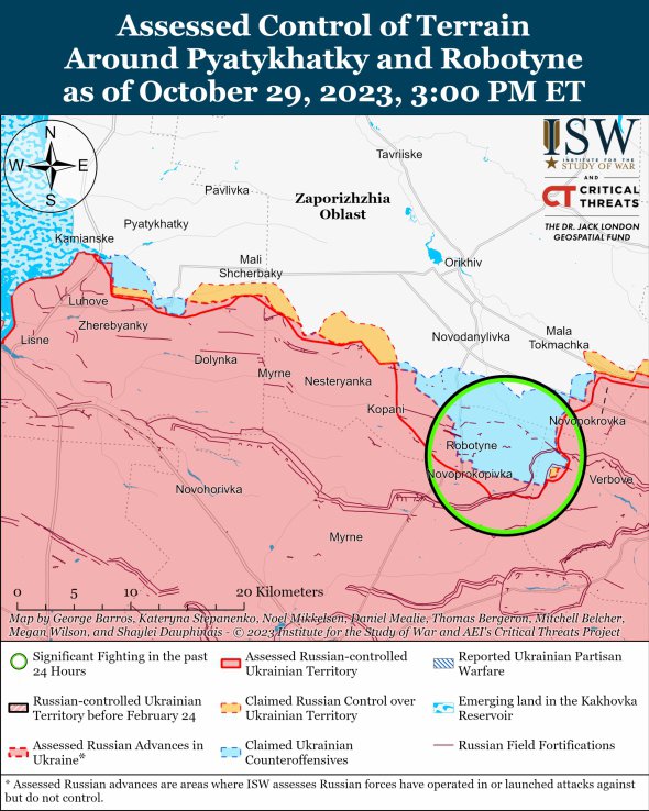 Карта бойових дій у Запорізькій області