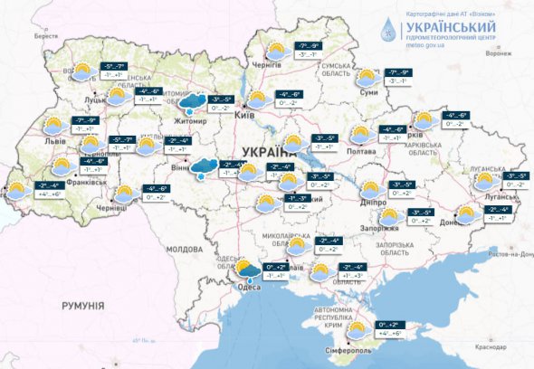 В среду, 6 декабря, в Украине осадков не ожидается