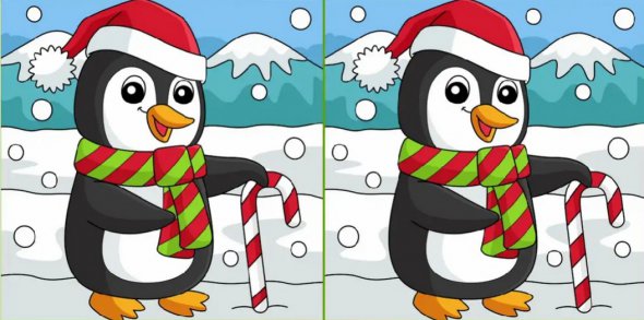 Оптична іллюзія: знайдіть три відмінності між пінгвінами за 16 секунд