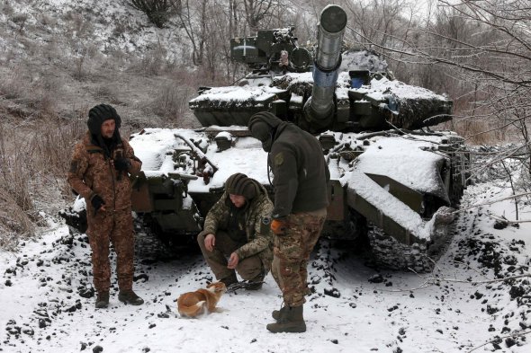 Украинские войска на позиции у Бахмута