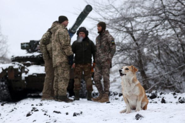 Украинские позиции возле Бахмута