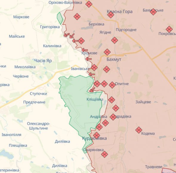 Окупаційні війська Росії продовжують спроби прорвати оборону ЗСУ на Бахмутському напрямку