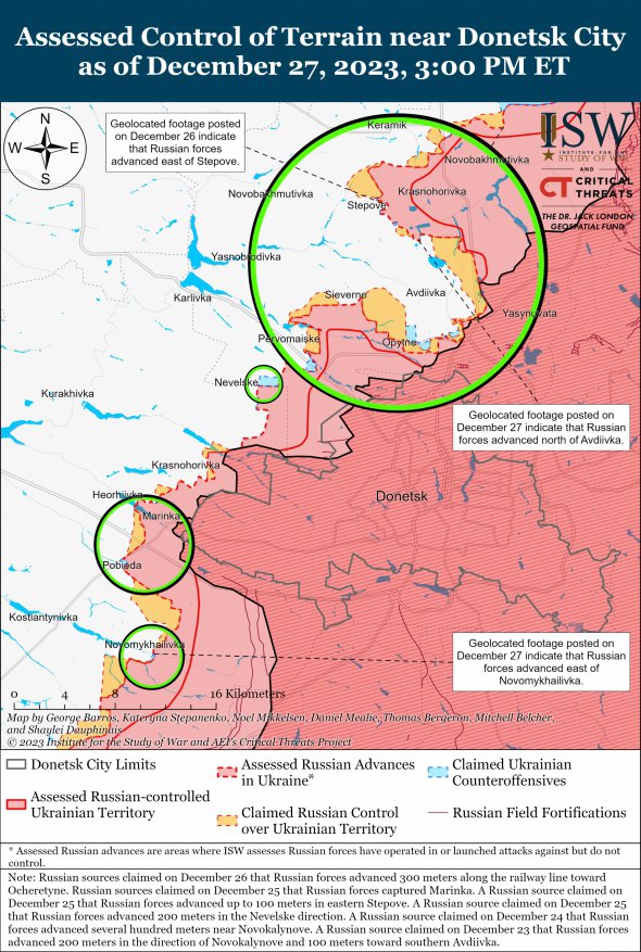 Карта боїв під Авдіївкою