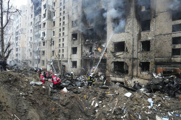 Последствия российской атаки по Киеву 2 января 2024 года