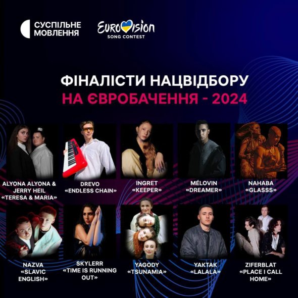 Финалисты нацотбора на "Евровидение-2024"