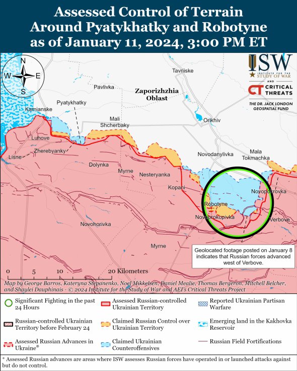 Карта боевых действий в Запорожской области