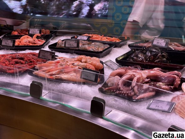 В Le Silpo продают свежие морепродукты и рыбу