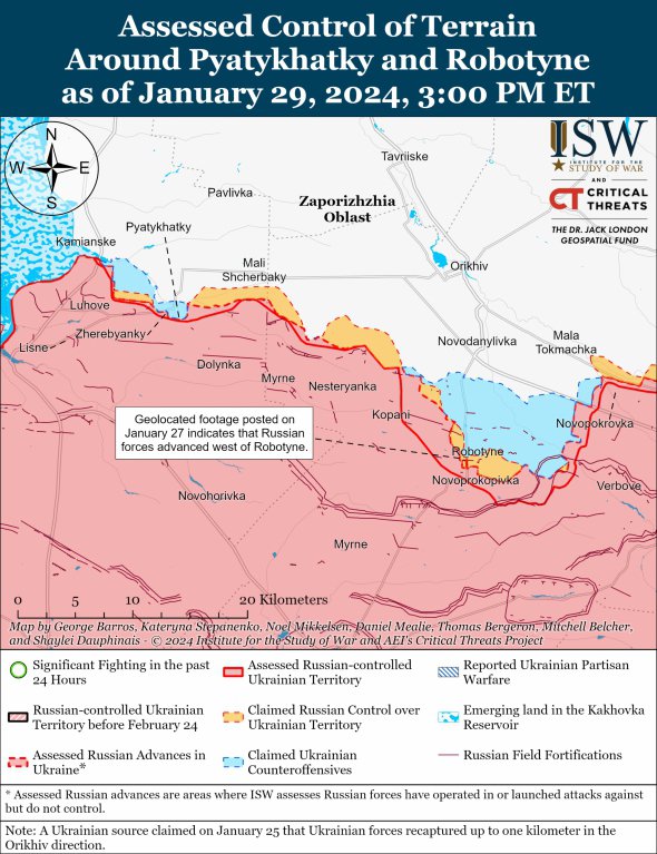 Карта боев в Запорожской области