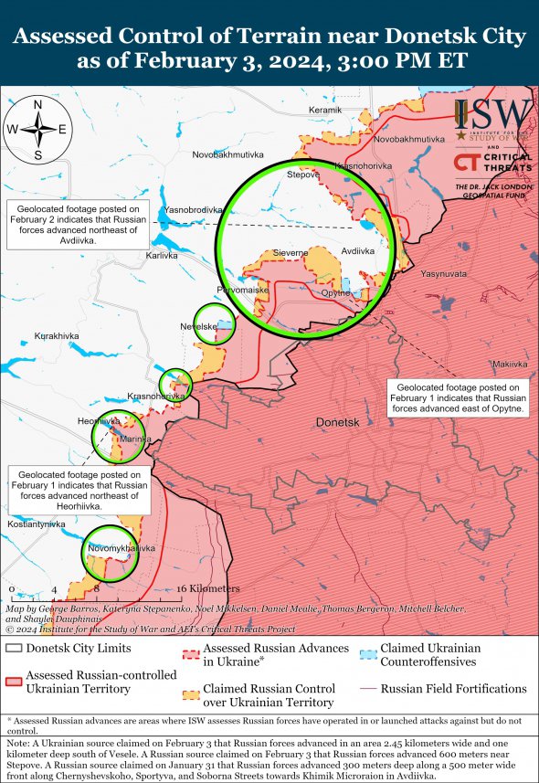 Карта боїв під Авдіївкою