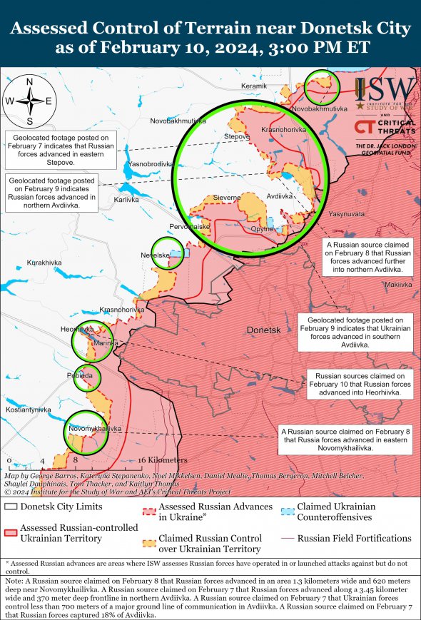 Карта боїв під Авдіївкою