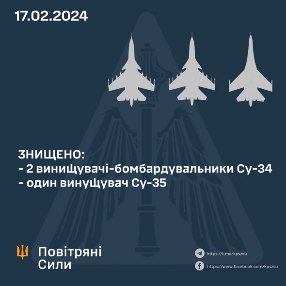 Українські військові знищили три російські літаки