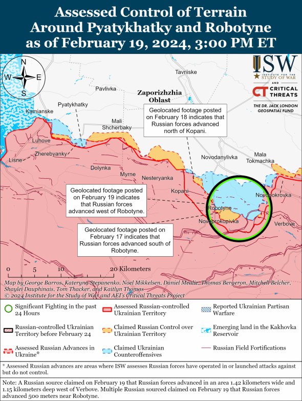 Карта боев в Запорожской области