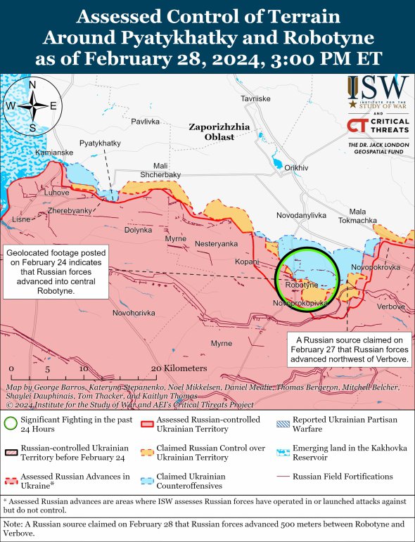 Карта боев в Запорожской области