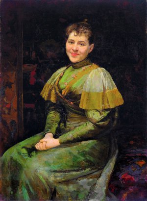 Микола Пимоненко виконав портрет дружини Олександри Орловської 1893-го. Вона була молодша від чоловіка на 11 років. Подружжя виховало трьох дітей – доньок Ольгу та Раїсу, сина Миколу