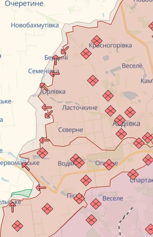 Российские войска на направлении Новобахмутовка-Очеретино проводит действия, связанные с препятствованием перегруппировке ВСУ