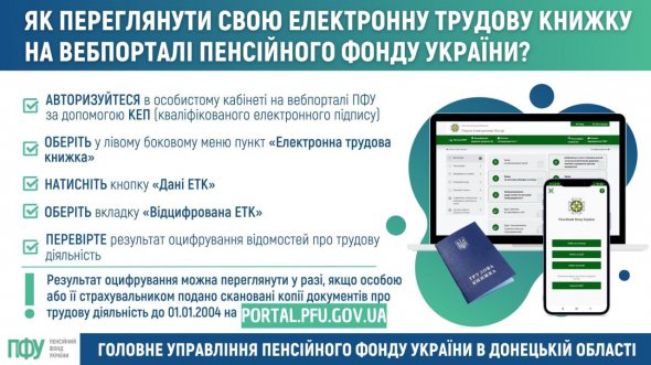 Переглянути електронну трудову книжку можна на порталі Пенсійного фонду