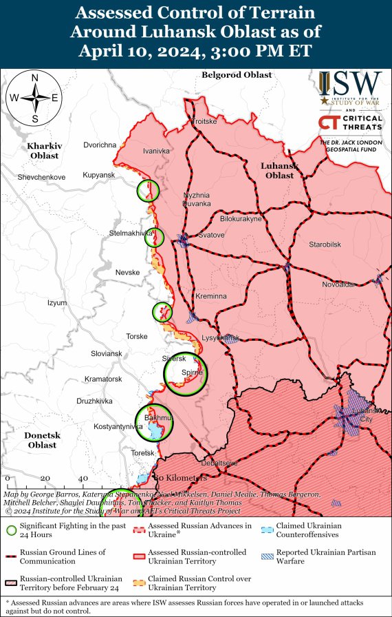 Інститут вивчення війни ISW опублікував карту
