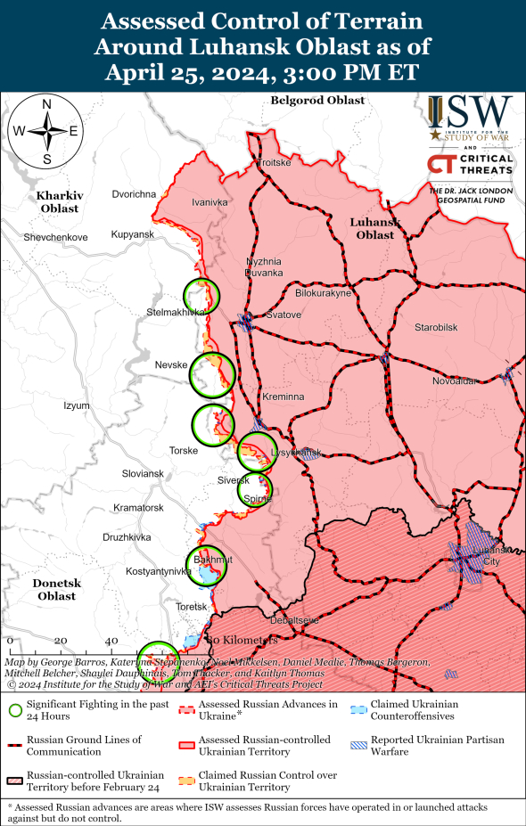 Карта боїв у Луганській області
